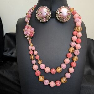 #13. Vintage W. Germany Two Strand Lucite Necklace